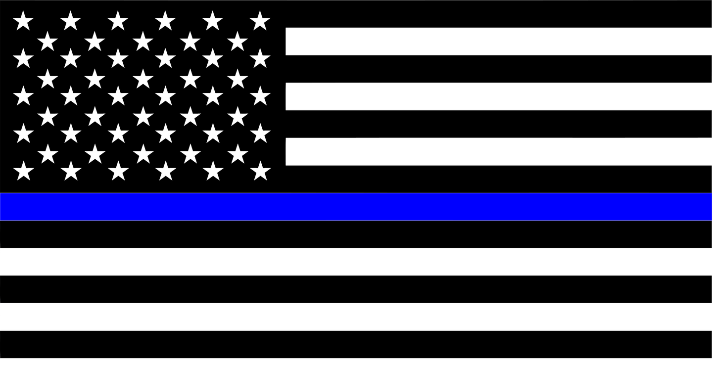 Flag Decal - 5" x 3" - Blue - Police