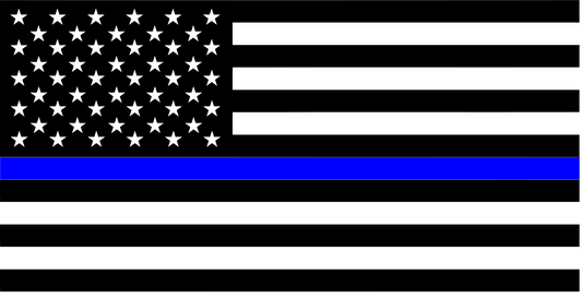 Flag Decal - 5" x 3" - Blue - Police