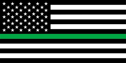 Flag Decal - 5" x 3" - Green - Armed Forces